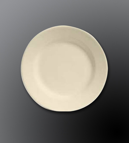 Rolled Edge Ceramic Dinnerware Dover White Plate 7.5" Dia.